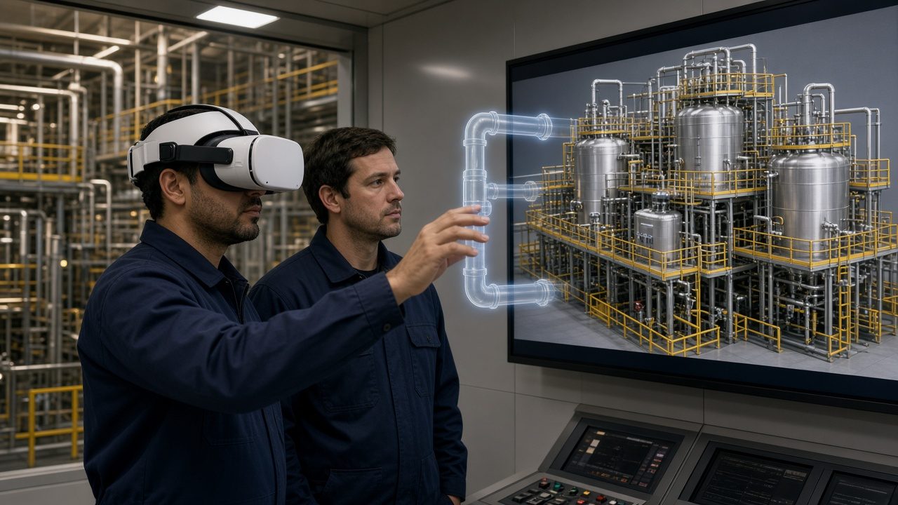 Control-room training with headset and process screens