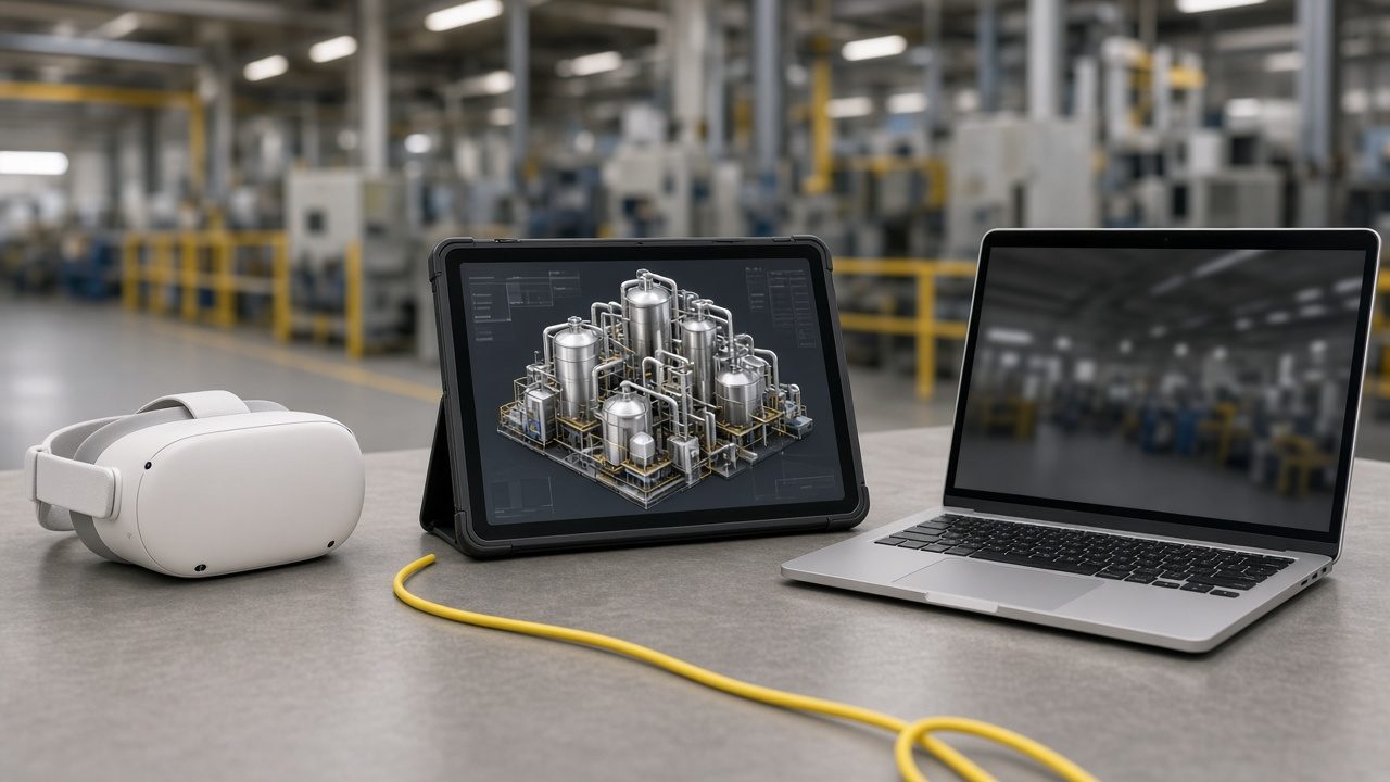 Headset, tablet and PC as training devices